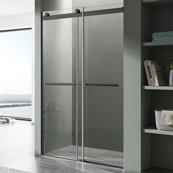 Kahn Series 60 in. x 76 in. Frameless Shower Door - Matte Black, Anzzi, Mfr#: SD-FRLS05802MB